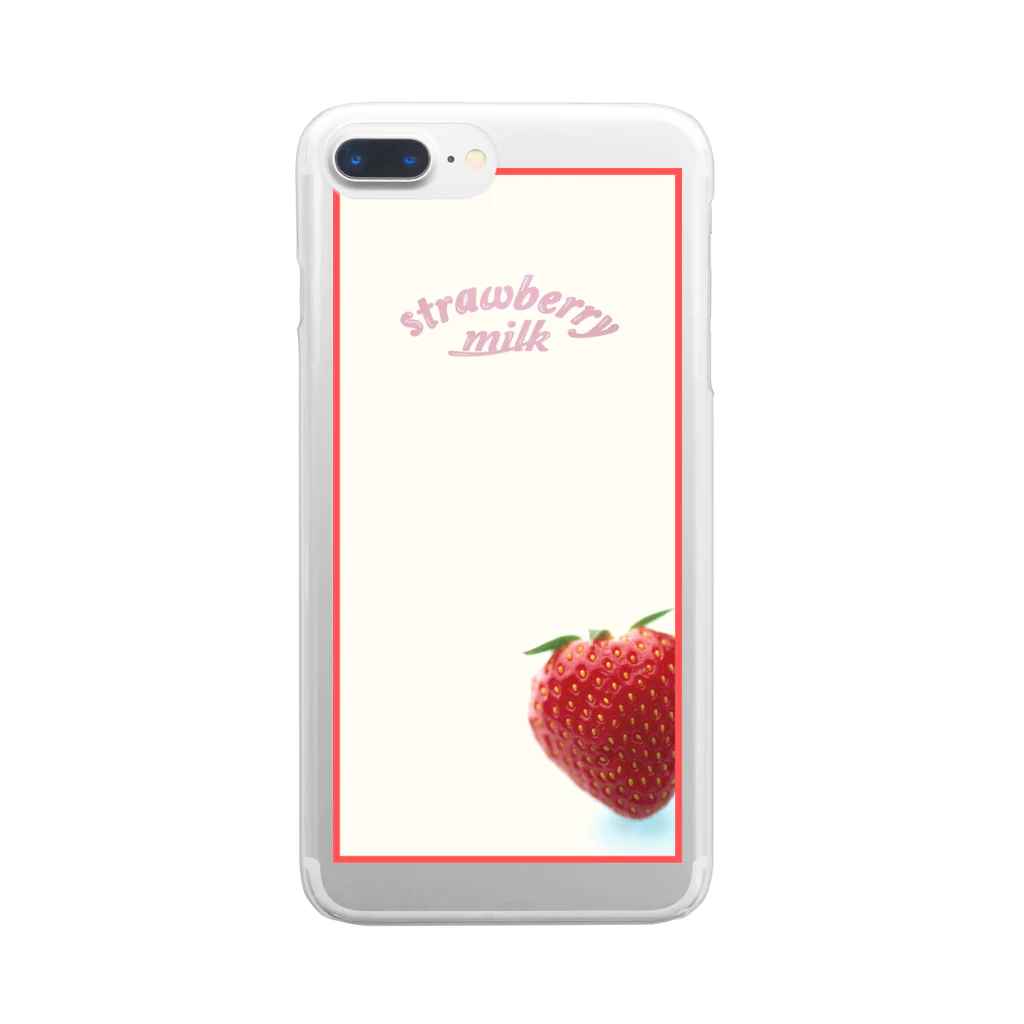 MIYO's SHOPのいちごみるく Clear Smartphone Case