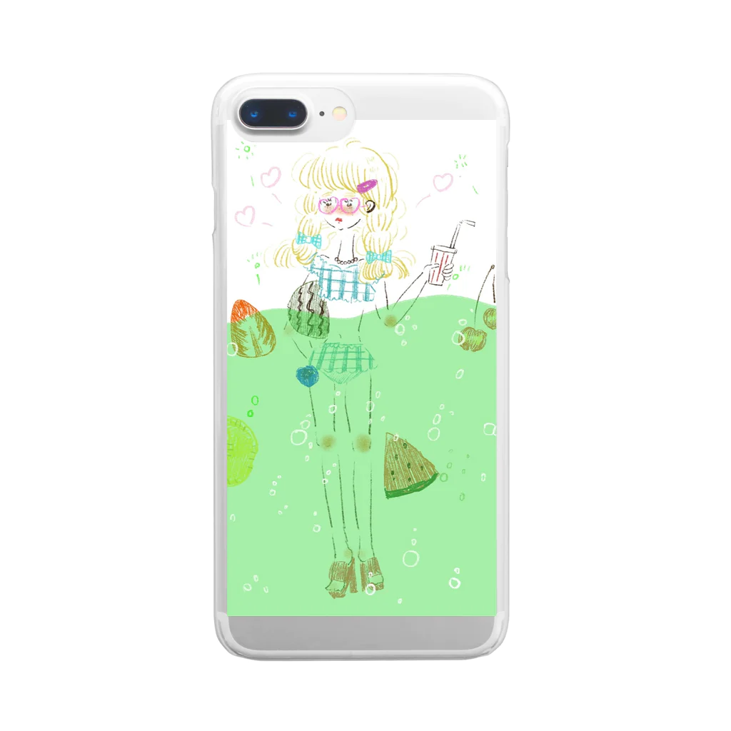 おおもり なつみのメロンソーダプール Clear Smartphone Case