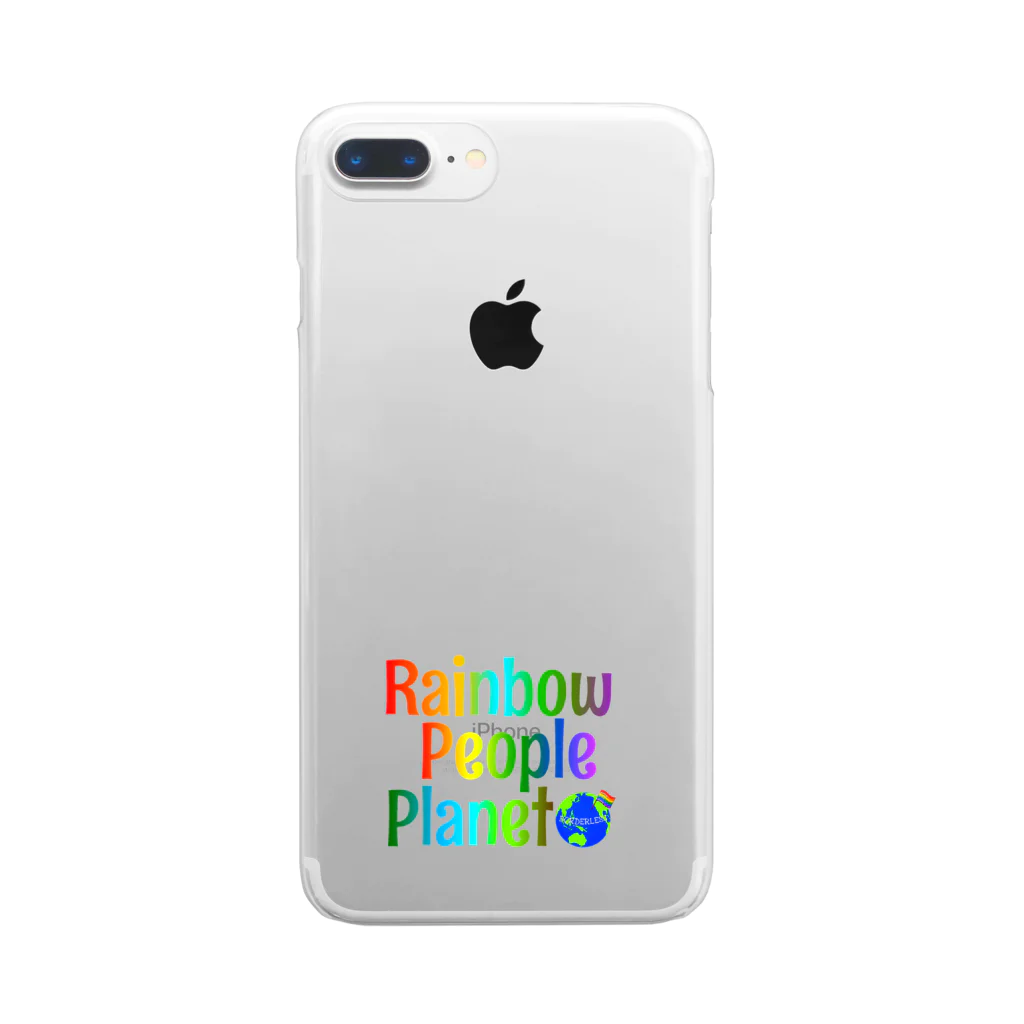 Colorful LeafのRainbow People Planet クリアスマホケース