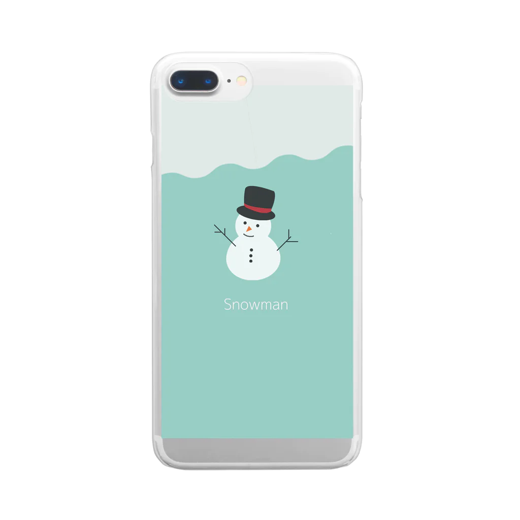 Teddy.のsnowman クリアスマホケース