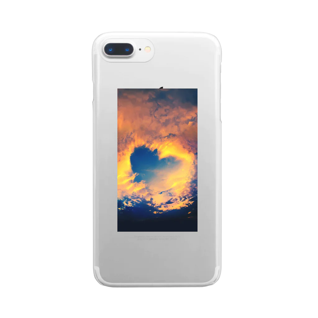 116_のハート雲 Clear Smartphone Case
