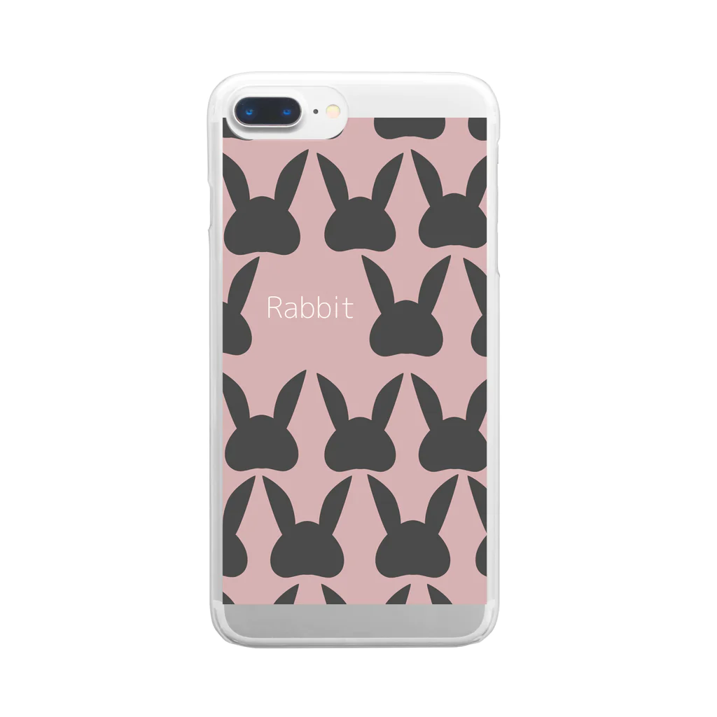 Teddy.のrabbit_kuro Clear Smartphone Case