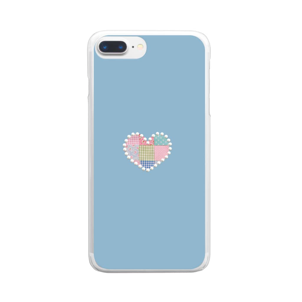 パッチワーク パールハート 水色 Merongのクリアスマホケース Iphoneケース 通販 Suzuri スズリ パッチワーク パールハート 水色 Merongのクリアスマホケース Iphoneケース 通販 Suzuri スズリ