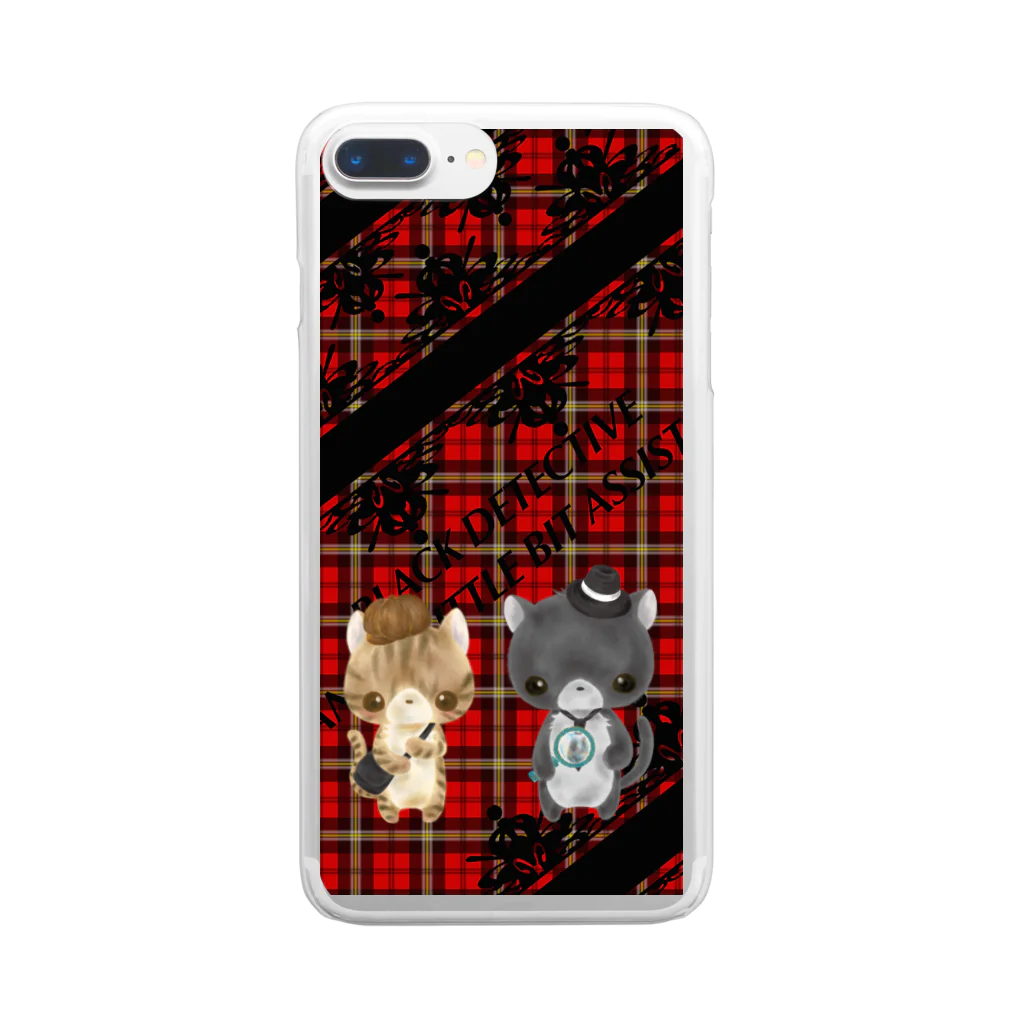 Cheerful_gangの黒猫探偵 Clear Smartphone Case