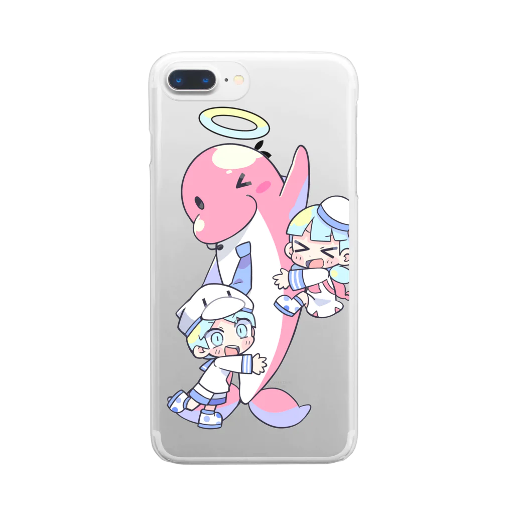 ブッチくん Official Shopのイルカのブッチくん（イラスト：寺田てら） Clear Smartphone Case