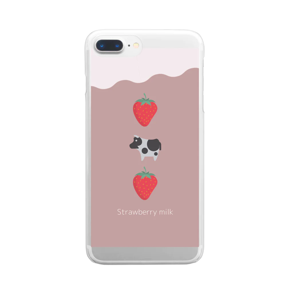 Teddy.のStrawberry milk_4 Clear Smartphone Case