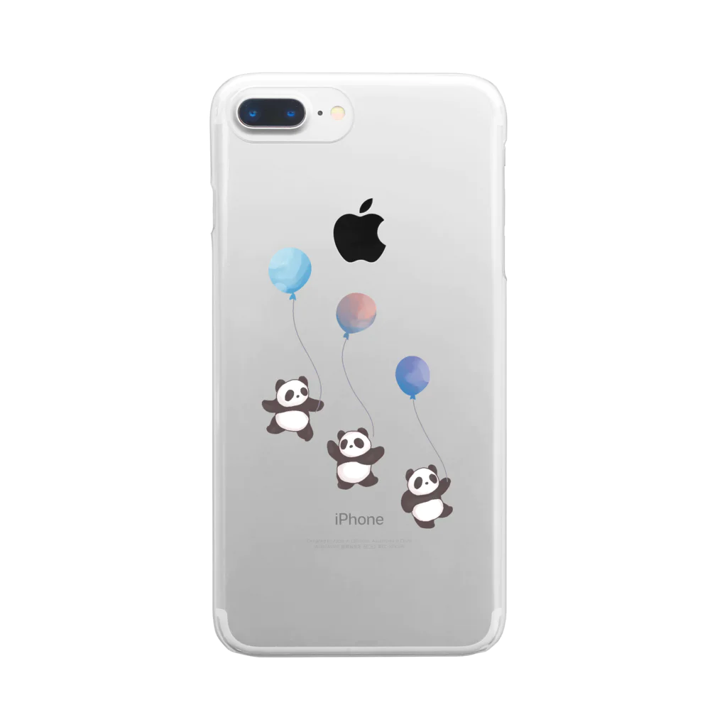 pandasanのそらいろのふうせん Clear Smartphone Case