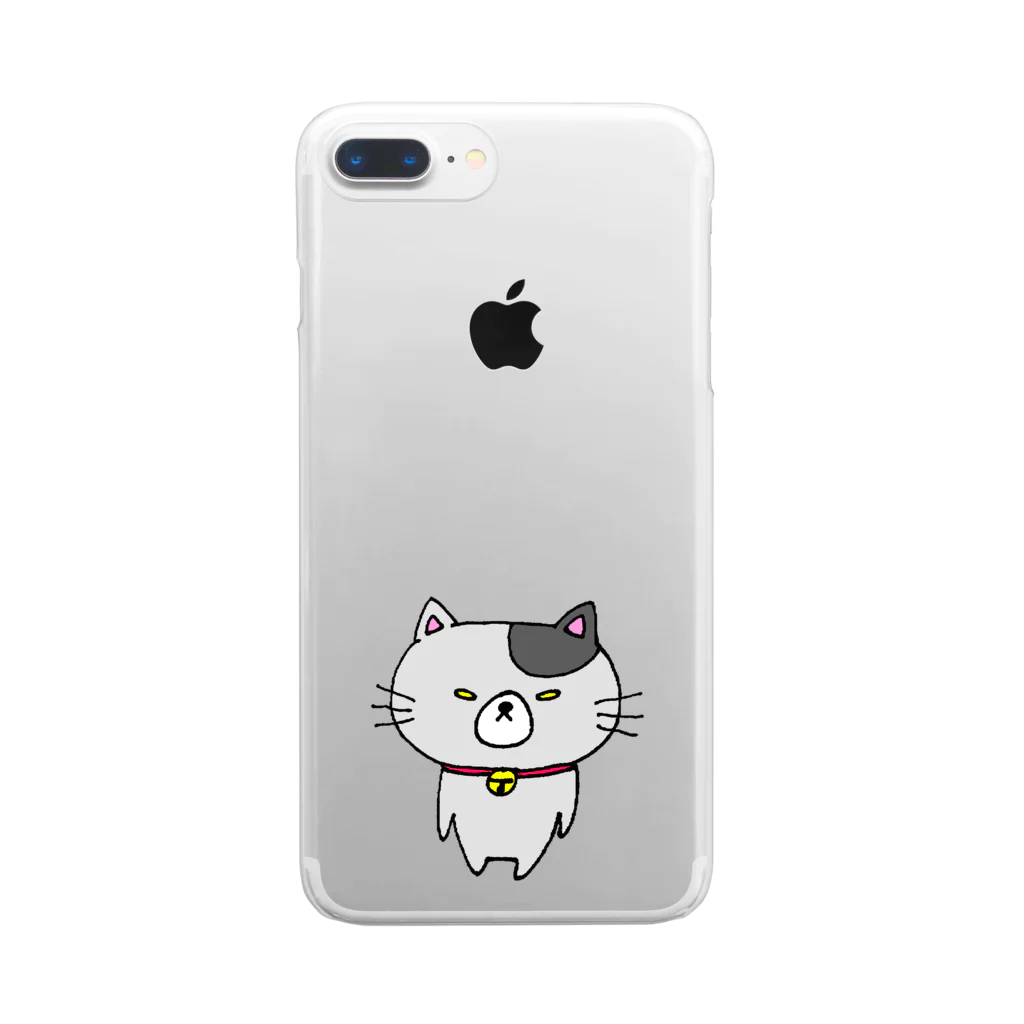 しょうゆごはんのつり目にゃんこのにぼし Clear Smartphone Case