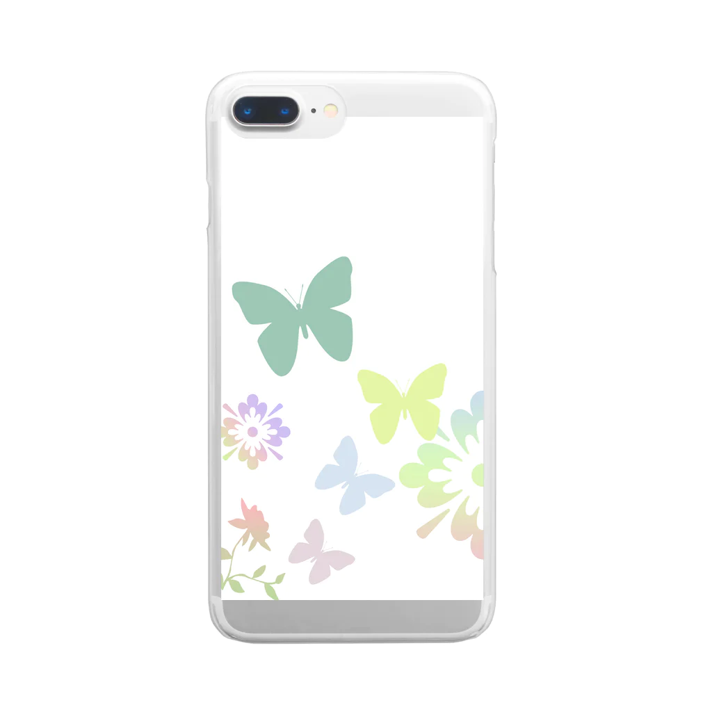 暑山グッズショップの花蝶（パステル） Clear Smartphone Case