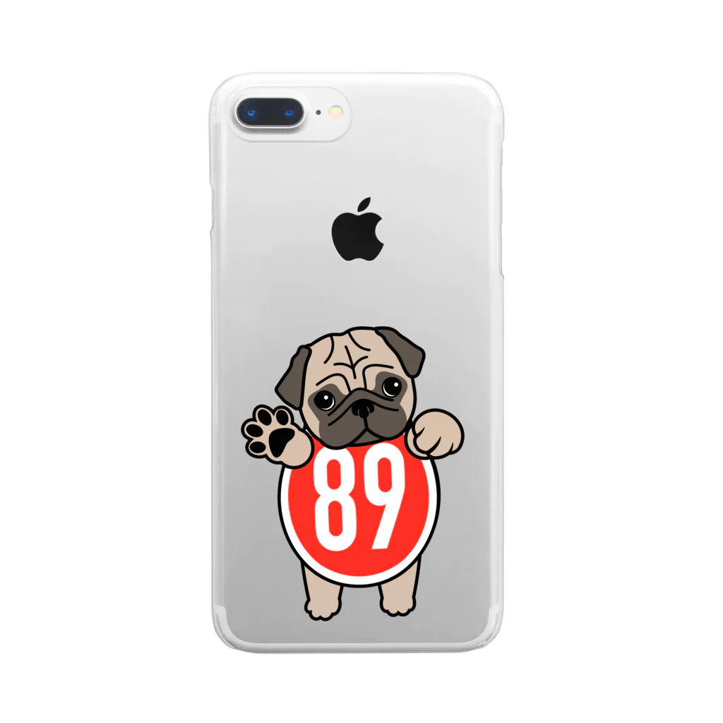 パグ PUG ぱぐ  OHMAI GALLERYのパグ-ぱぐ-PUG-パーグー グッズ クリアスマホケース