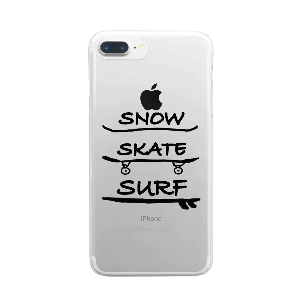 ラクガキ工房のSnow Skate Surf クリアスマホケース