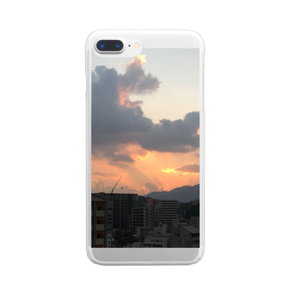 largo_の夕日 Clear Smartphone Case