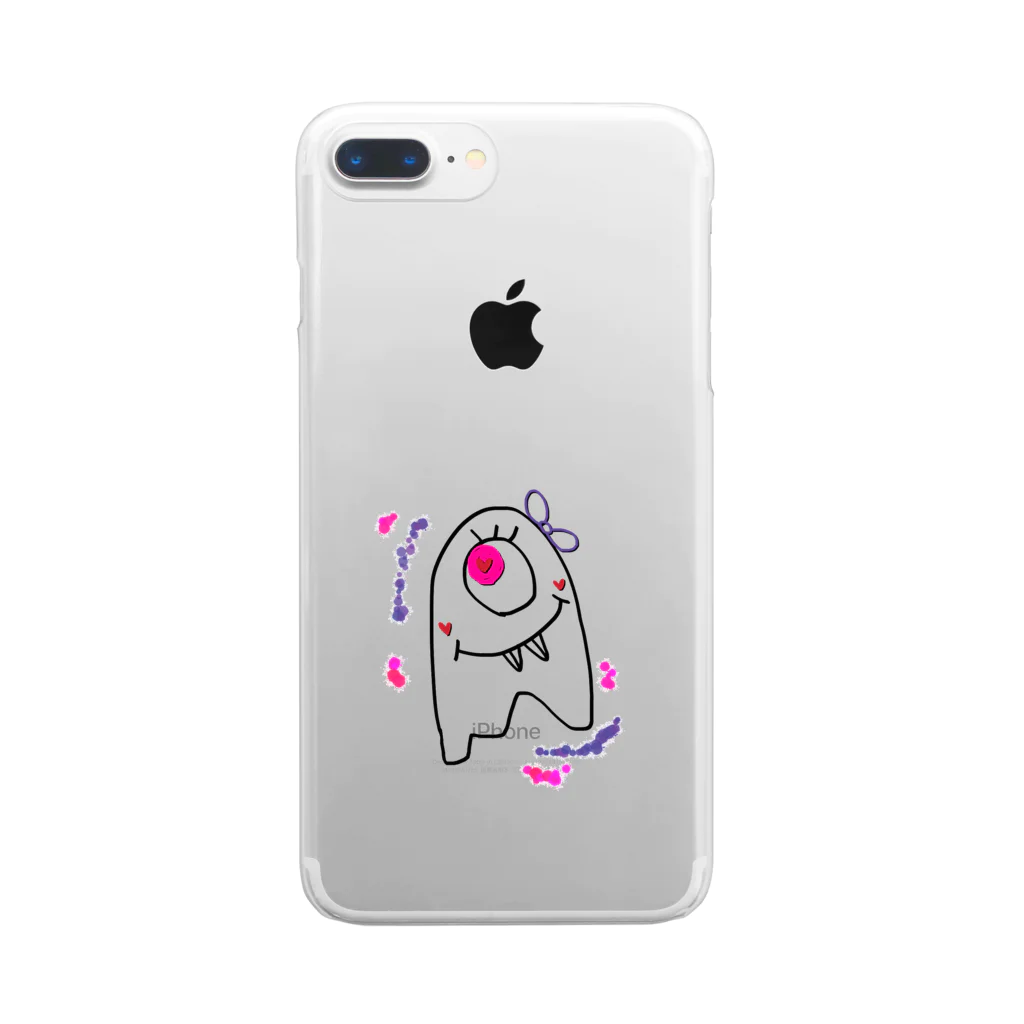 Мちゃんshopのモンスター　ハートちゃん Clear Smartphone Case