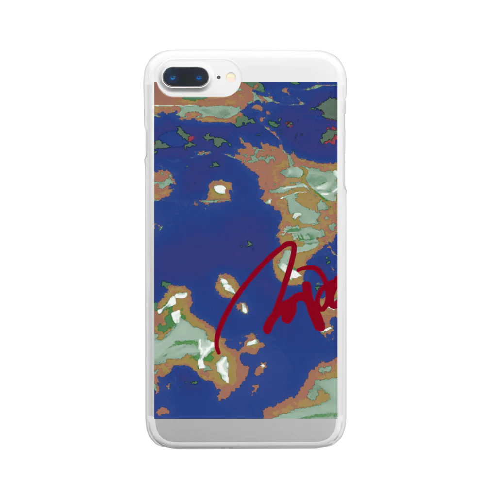 wowowのblue earth Clear Smartphone Case