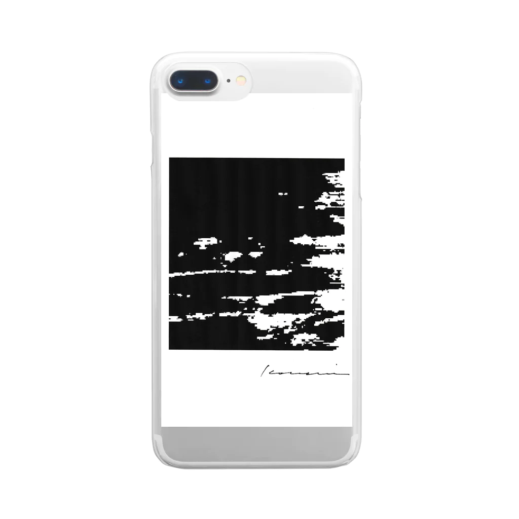 白川香翠　墨の雑貨の白川香翠　墨の雑貨　黒四角 Clear Smartphone Case