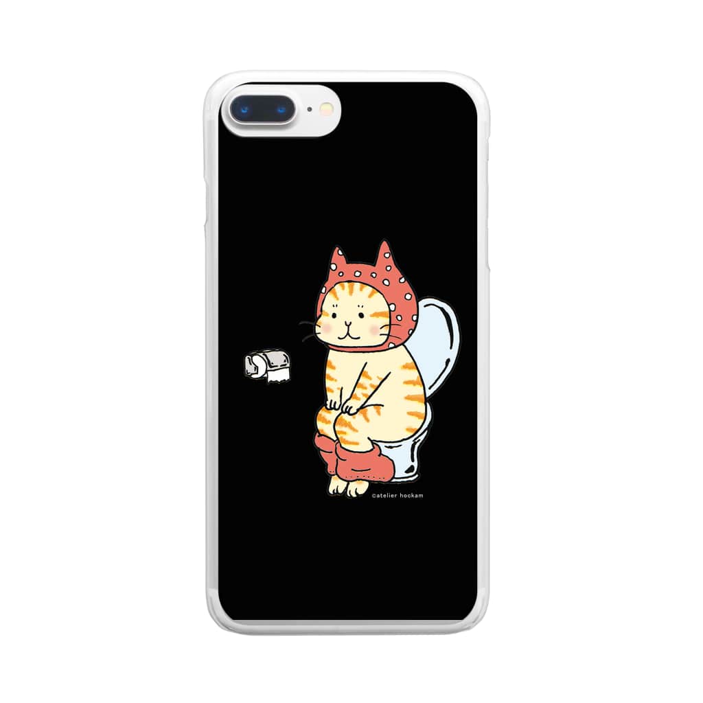 ほっかむねこ屋（アトリエほっかむ）のトイレねこ（オレンジ・茶トラ） Clear Smartphone Case