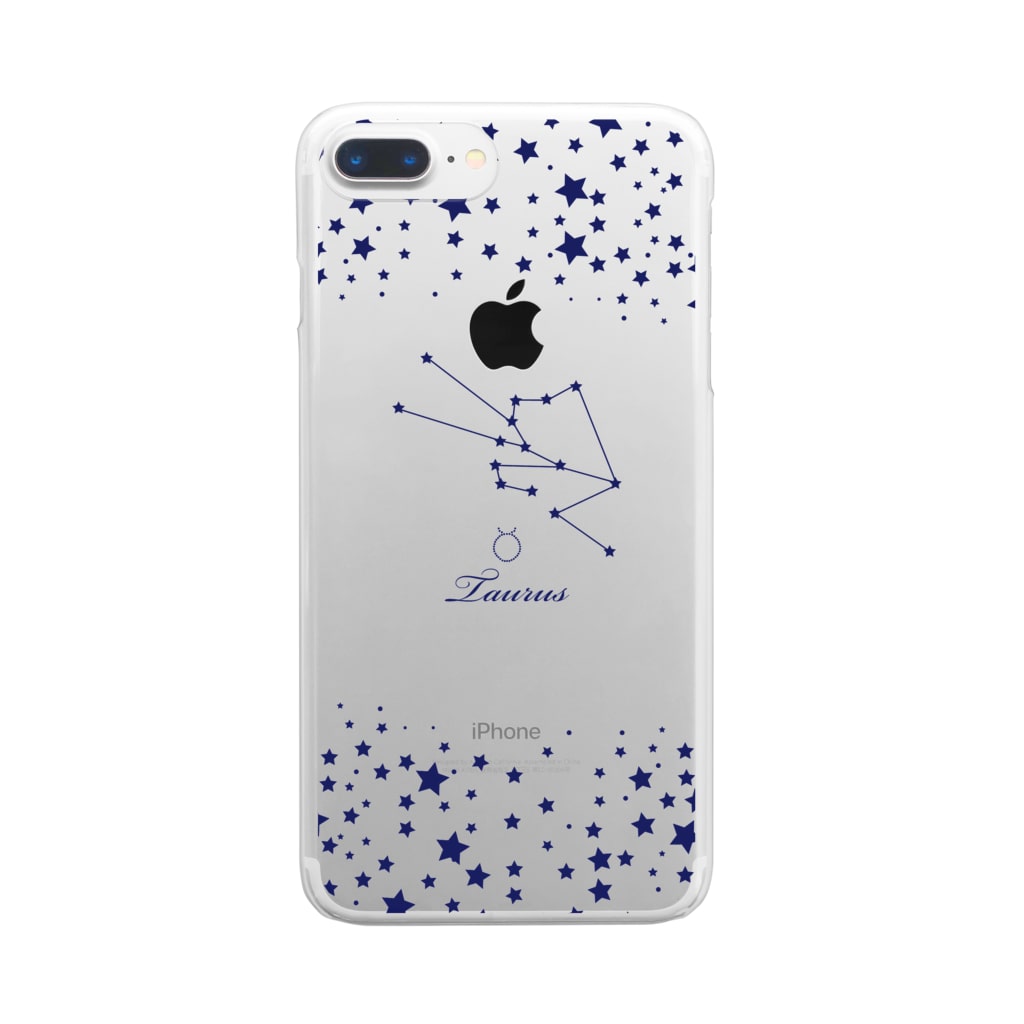 sonoteniの星座　誕生日　ネイビー　牡牛座 #021 Clear Smartphone Case