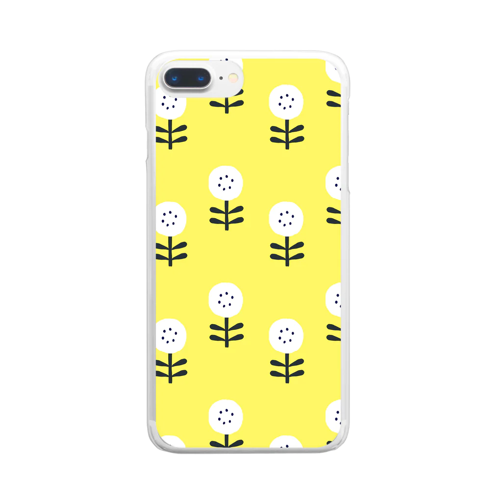 sonoteniの北欧　花柄　イエロー #102 Clear Smartphone Case