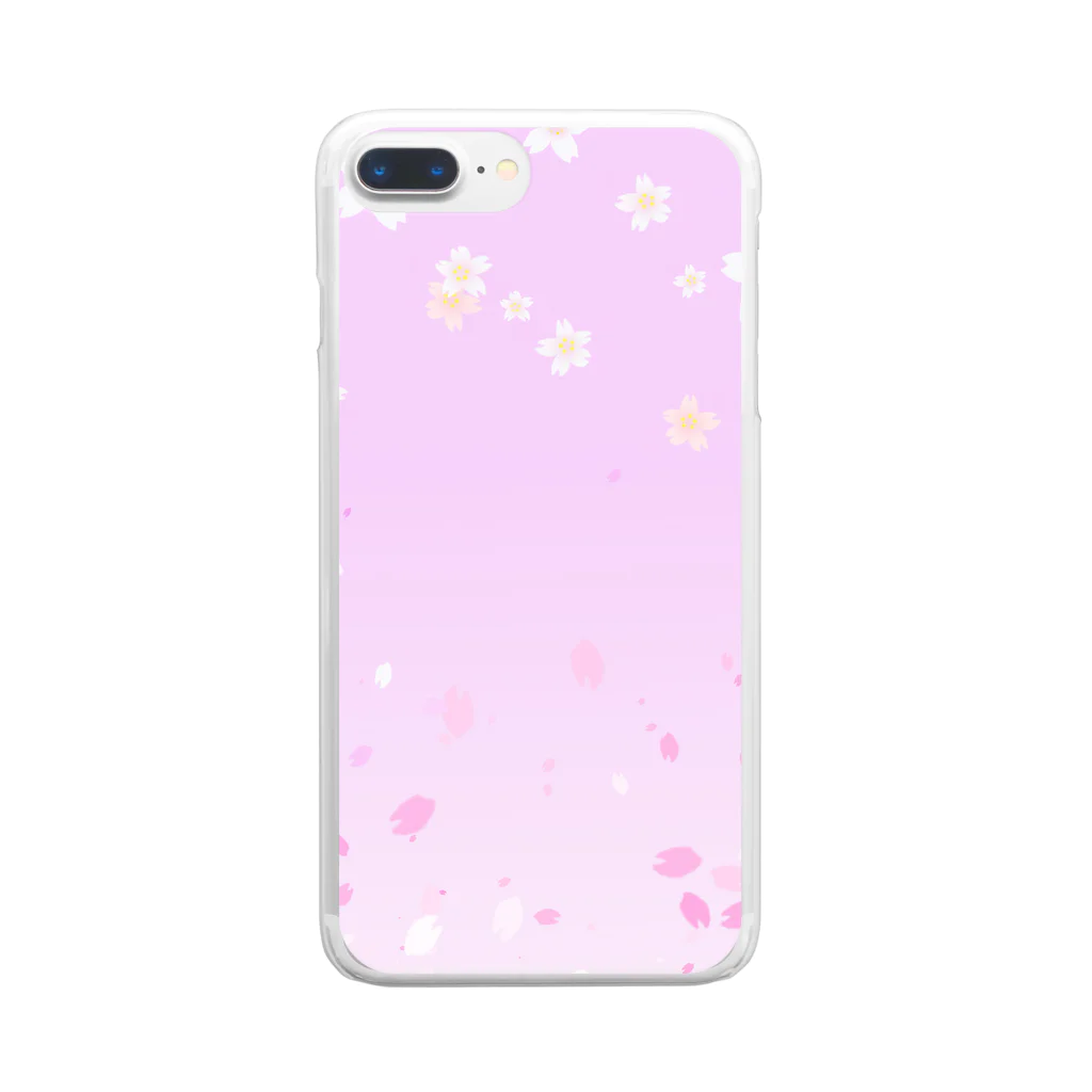 sonoteniの花柄　桜 2　#108 Clear Smartphone Case