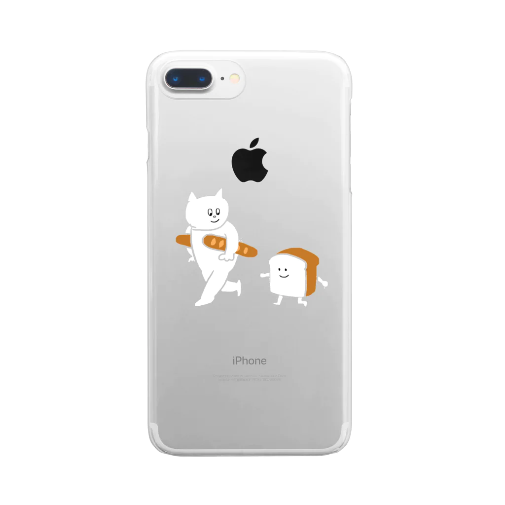 角南ヘウレーカの食パンとねこ Clear Smartphone Case