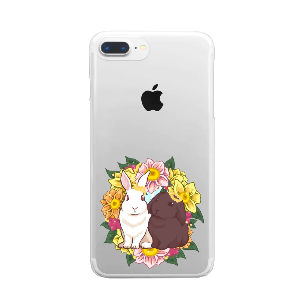 Lichtmuhleのうさぎとリース Clear Smartphone Case