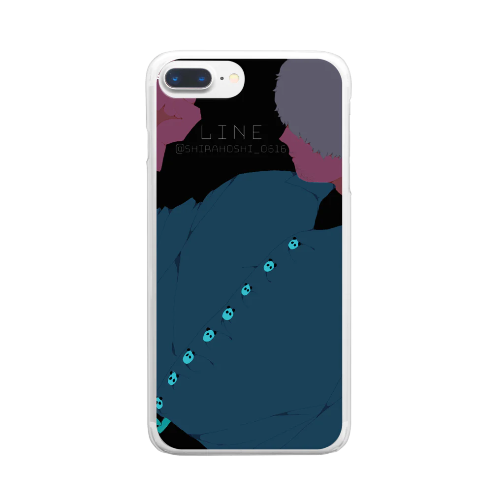 しらほしの繋がり(髭有Ver.) Clear Smartphone Case