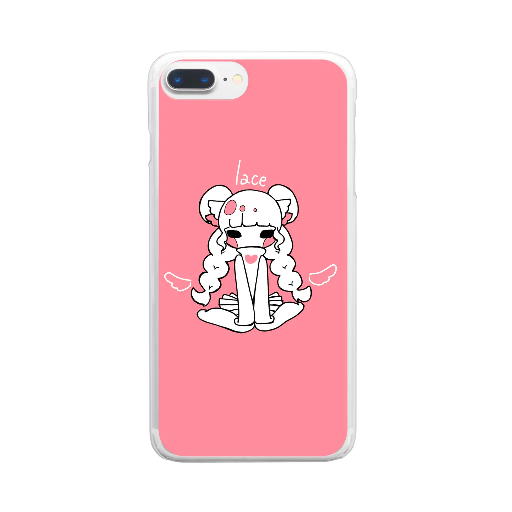 rn_clockの天使れーす Clear Smartphone Case