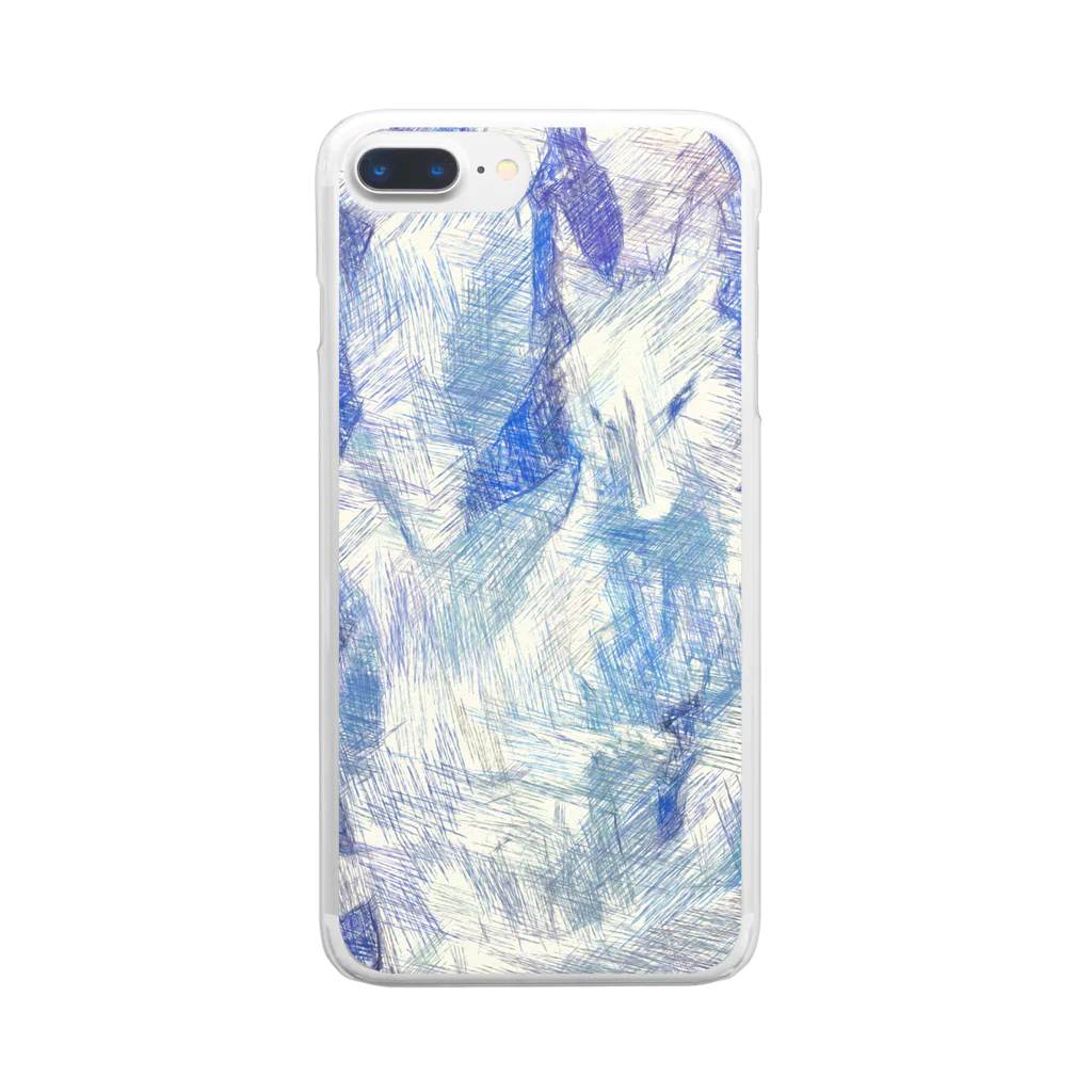 Lost'knotのBlue nine-tailed fox Clear Smartphone Case