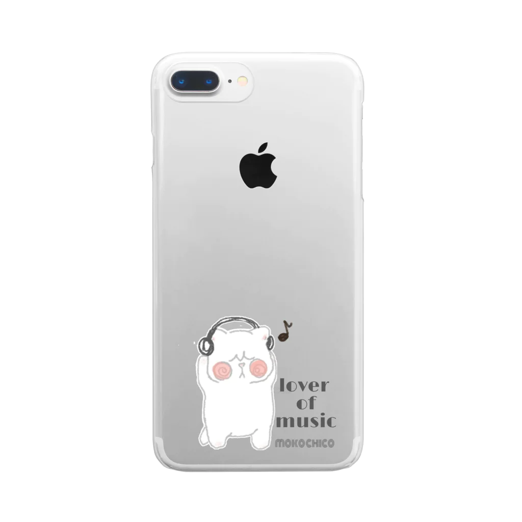 mokochicoモコチコのlover of music ブサネコさん Clear Smartphone Case