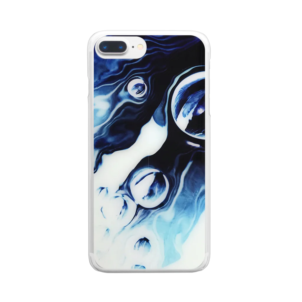 電気羊研究所science&GAMEのfloating noir Clear Smartphone Case