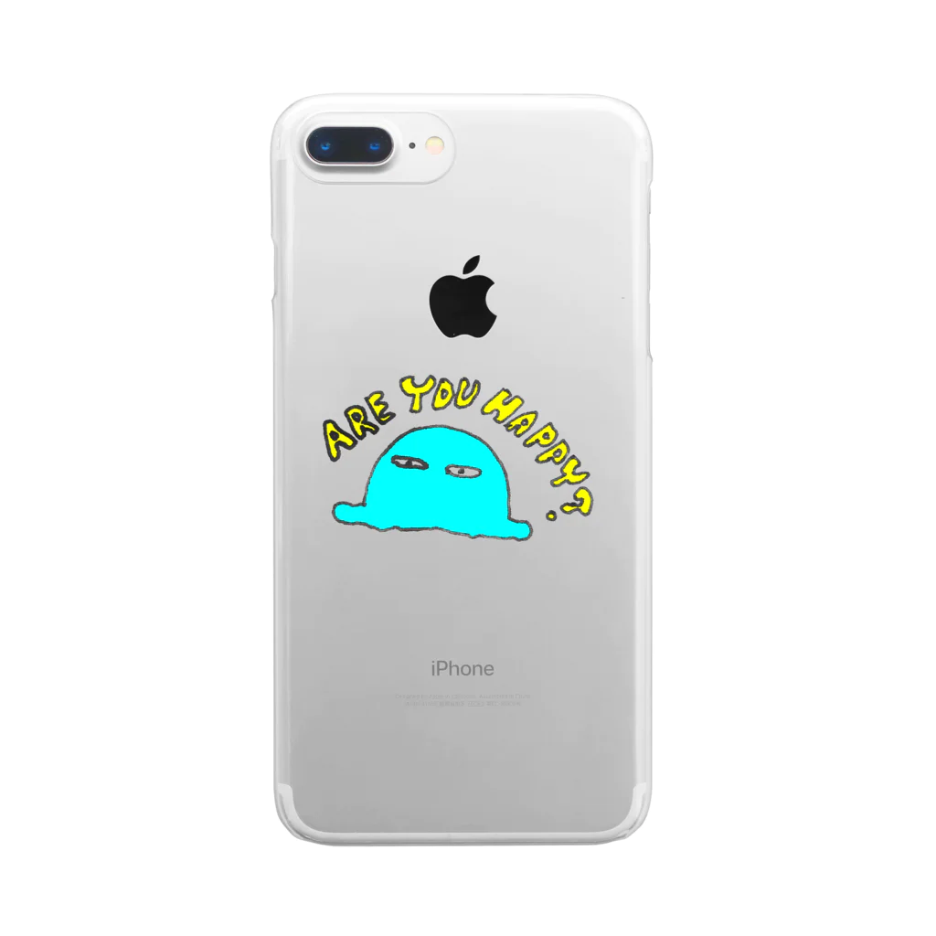 ema ショップの癒し　謎の生物　ロゴ　ARE　YOU　HAPPY？ Clear Smartphone Case