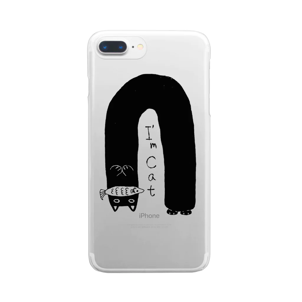 Neon.shopsのLong cat［I'm cat］ Clear Smartphone Case