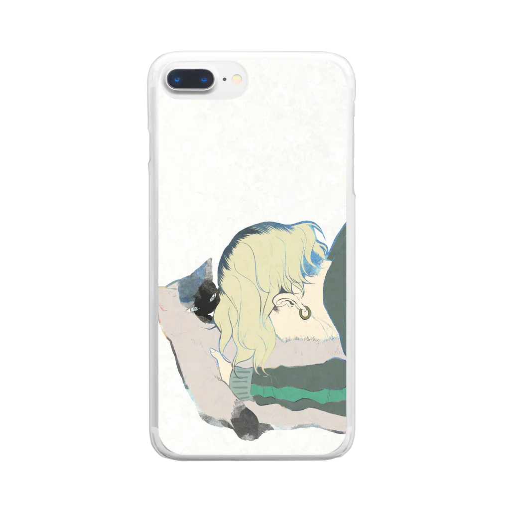 ネタロウショップのねこ吸い Clear Smartphone Case