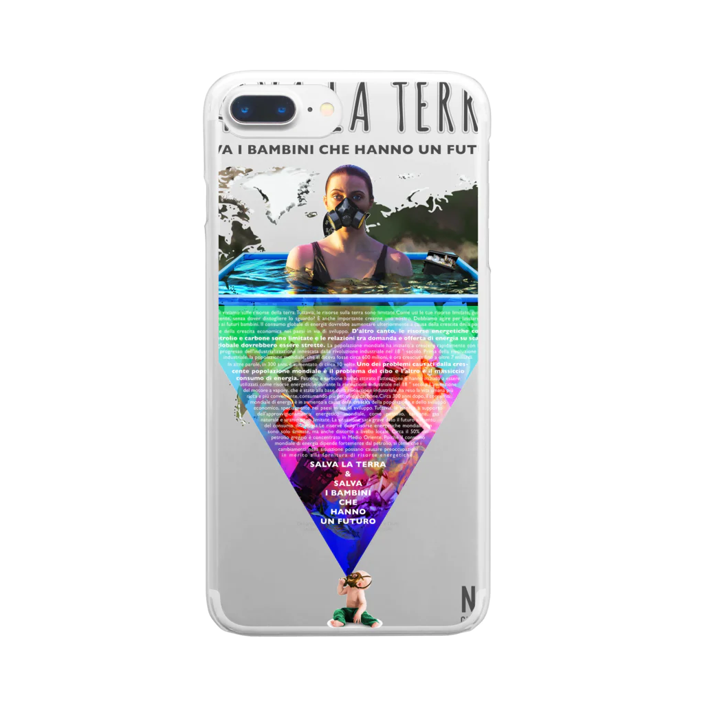 UNIREBORN WORKS ORIGINAL DESGIN SHOPのSALVA LA TERRA Clear Smartphone Case