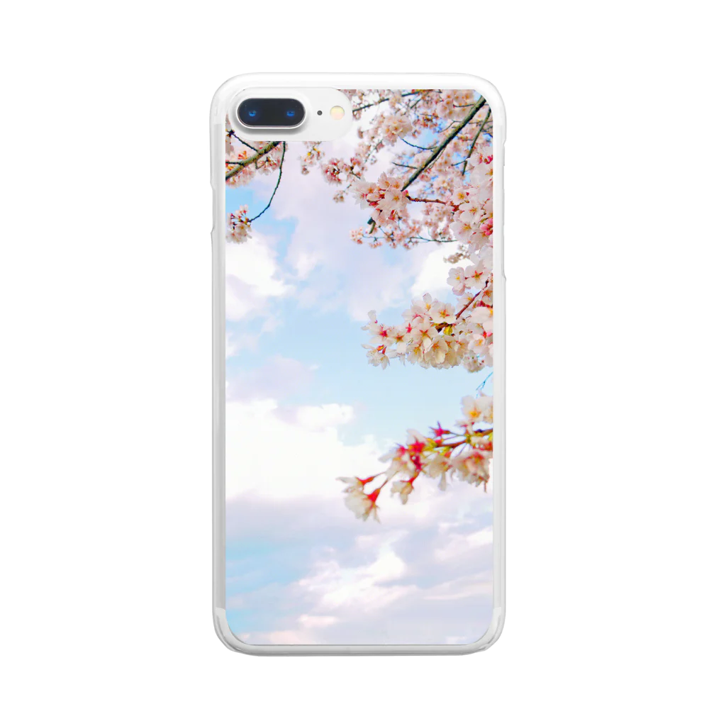 Tio Heartilの空と桜 Clear Smartphone Case