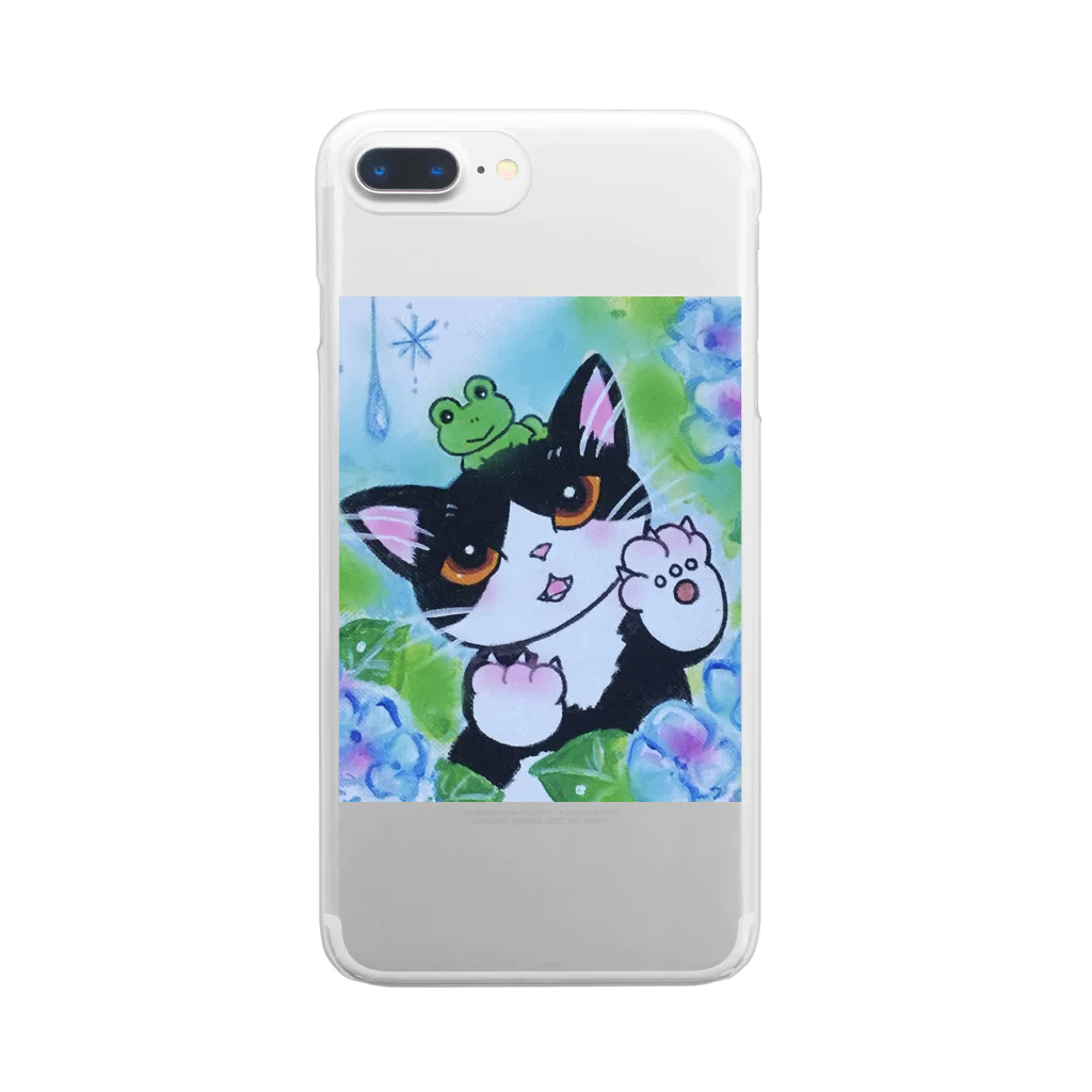 shimaneko megumi（しま猫めぐみ）のAWOJI  THE  CAT  雨がすき ！ Clear Smartphone Case