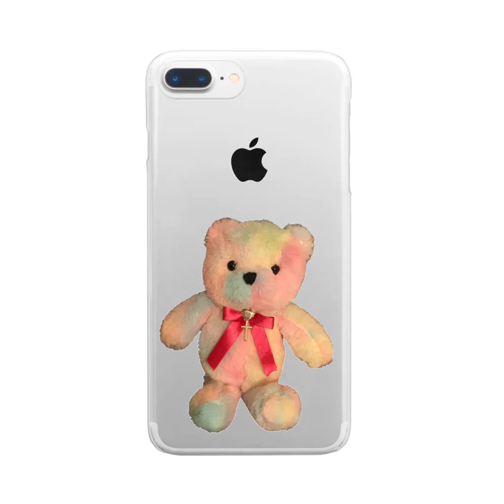 💜Salon de Lucia💜のDreamy Teddy クリア Clear Smartphone Case