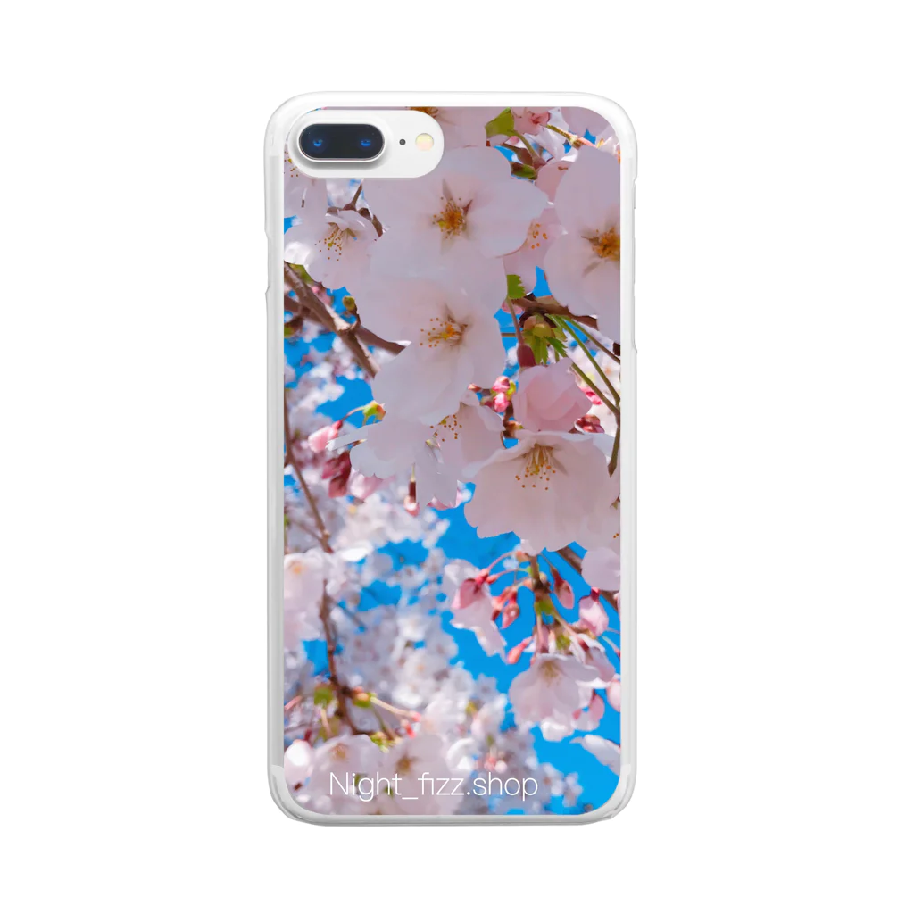 ナイトフィズしょっぷの桜と青空 Clear Smartphone Case