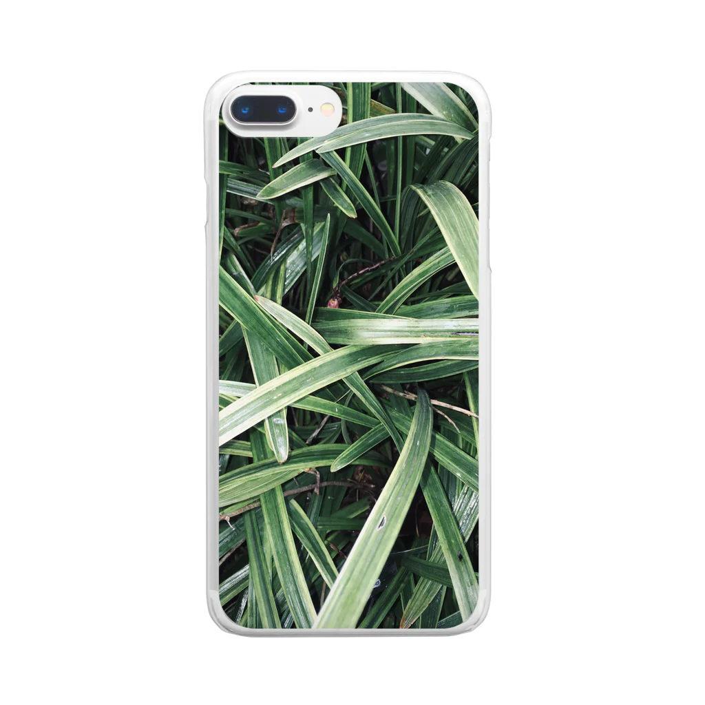 イエネコの植物　草 Clear Smartphone Case