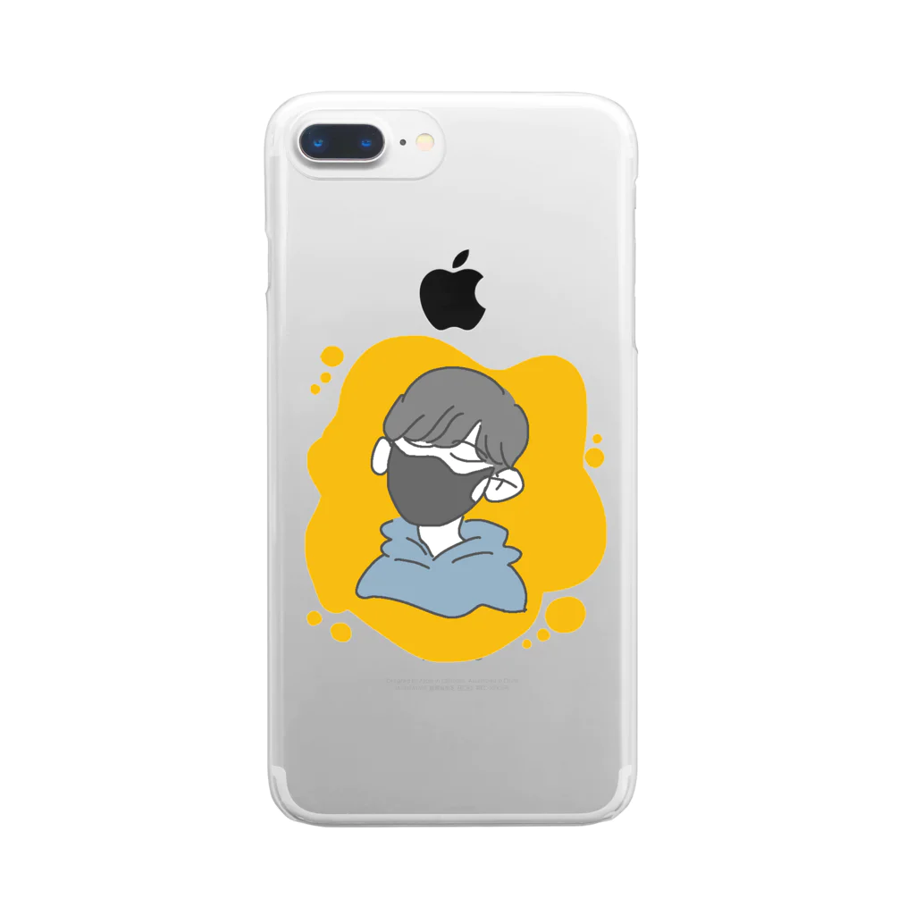 まんじゅうのマスクくん Clear Smartphone Case