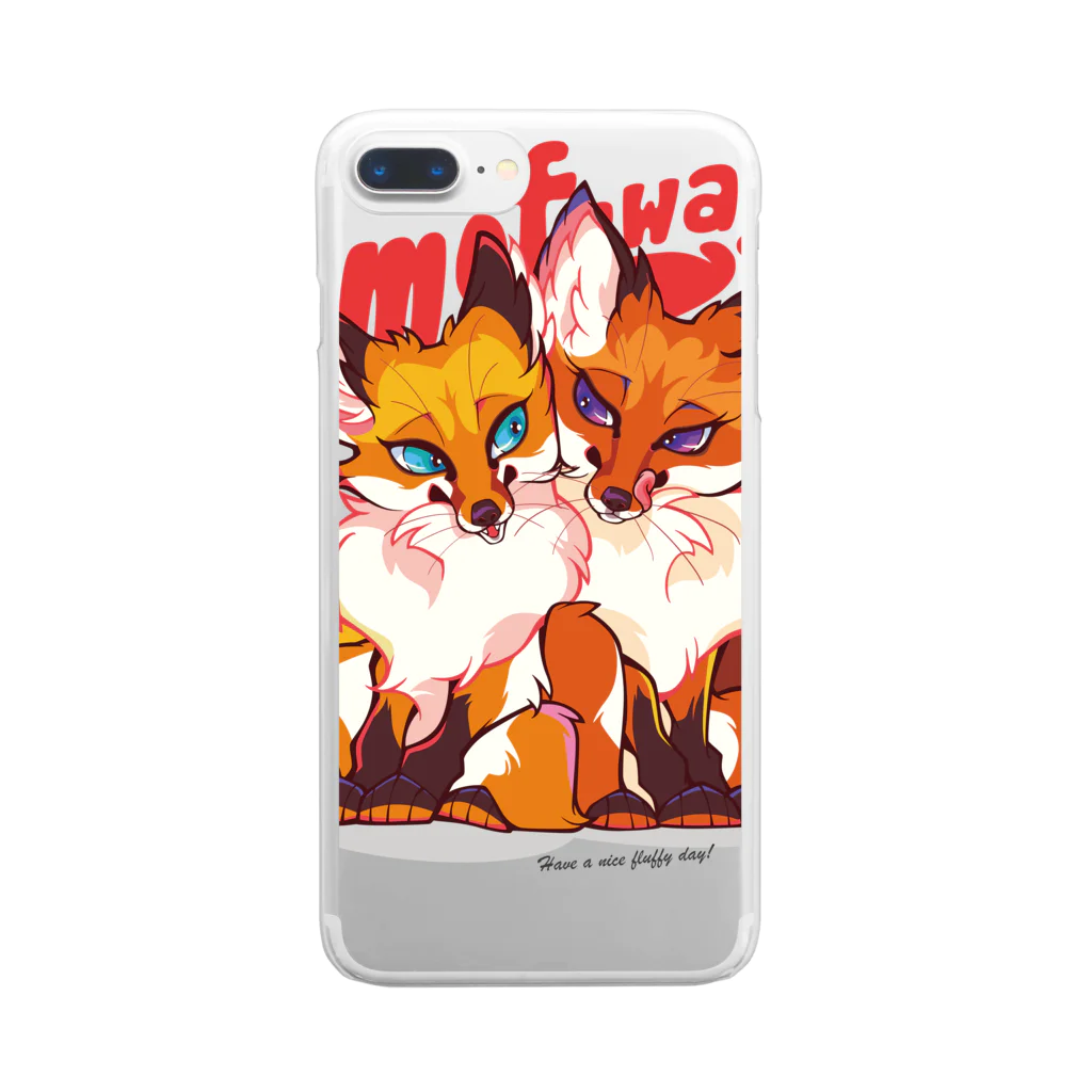 mofuwaのFOX TWINS(case) Clear Smartphone Case