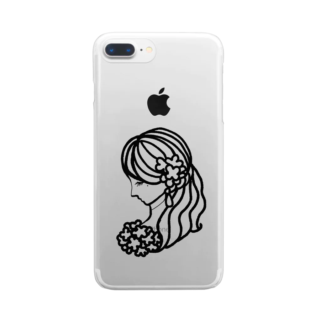 きぶん屋の花と女性 Clear Smartphone Case