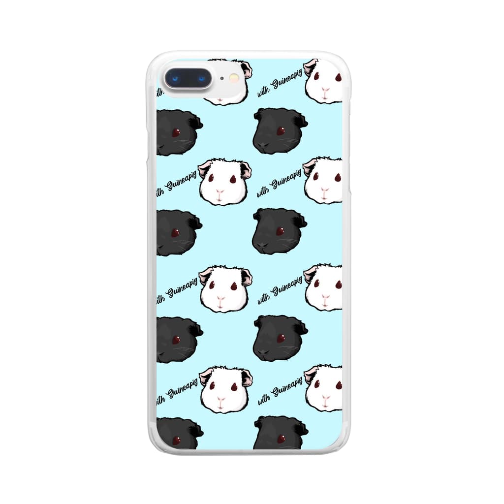 Lichtmuhleのwith Guineapig 水色 Clear Smartphone Case