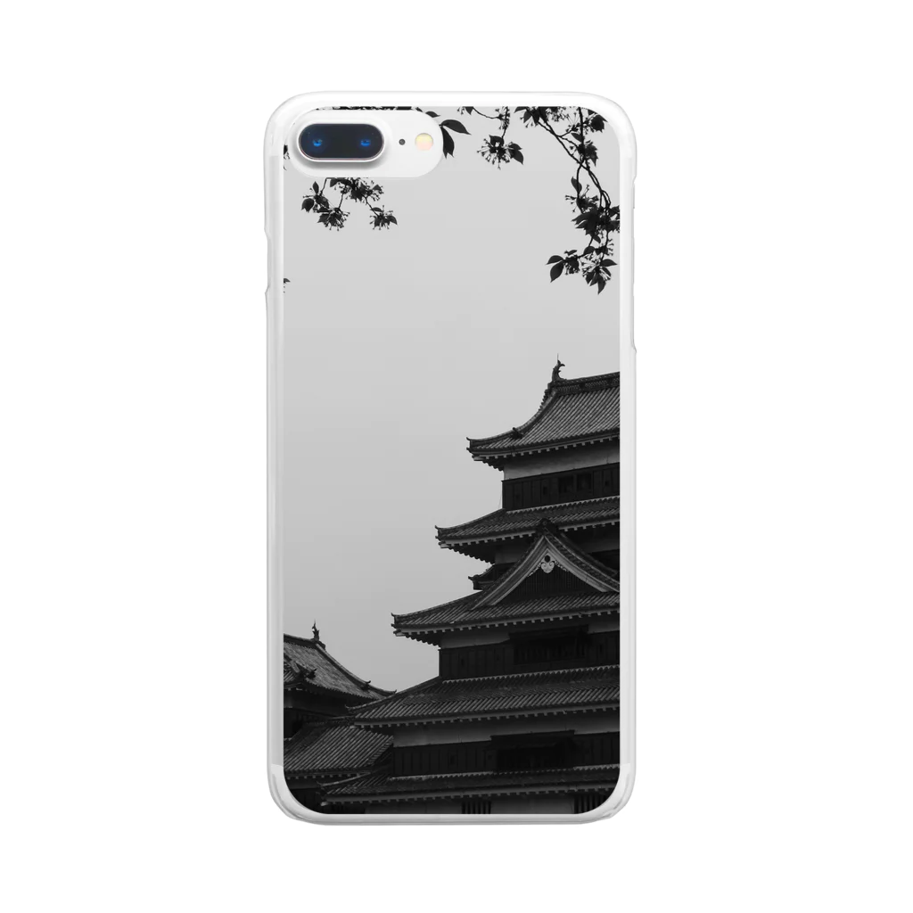 サンセットの松本城 Clear Smartphone Case