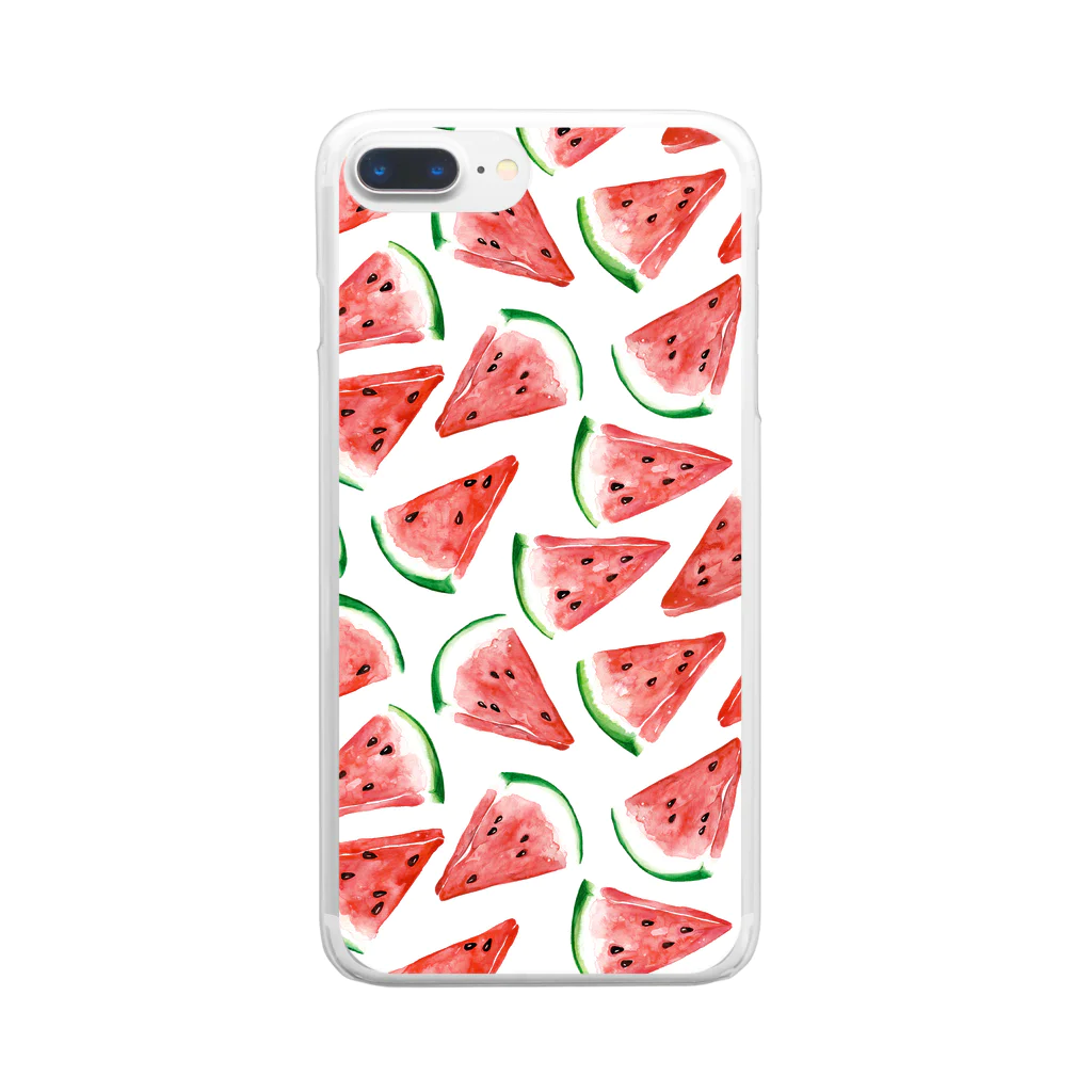 Rena DesignのFresh Watermelon Pattern クリアスマホケース