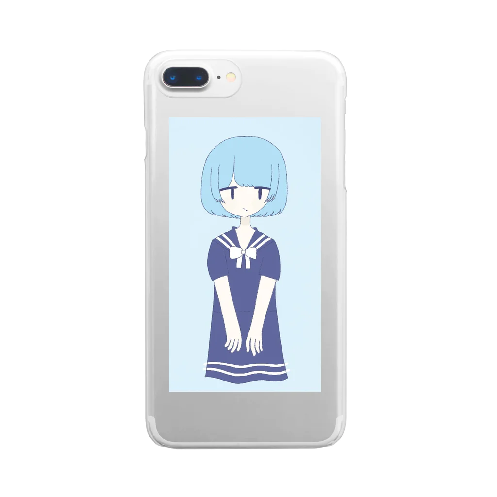 ゆのしろ もえかのセーラー服の女の子 Clear Smartphone Case