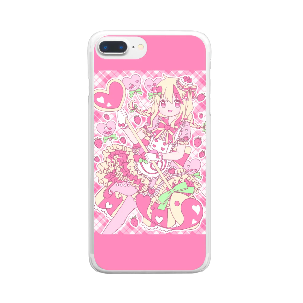 かわいいもののおみせ　いそぎんちゃくのいちごショートケーキの魔法少女 Clear Smartphone Case