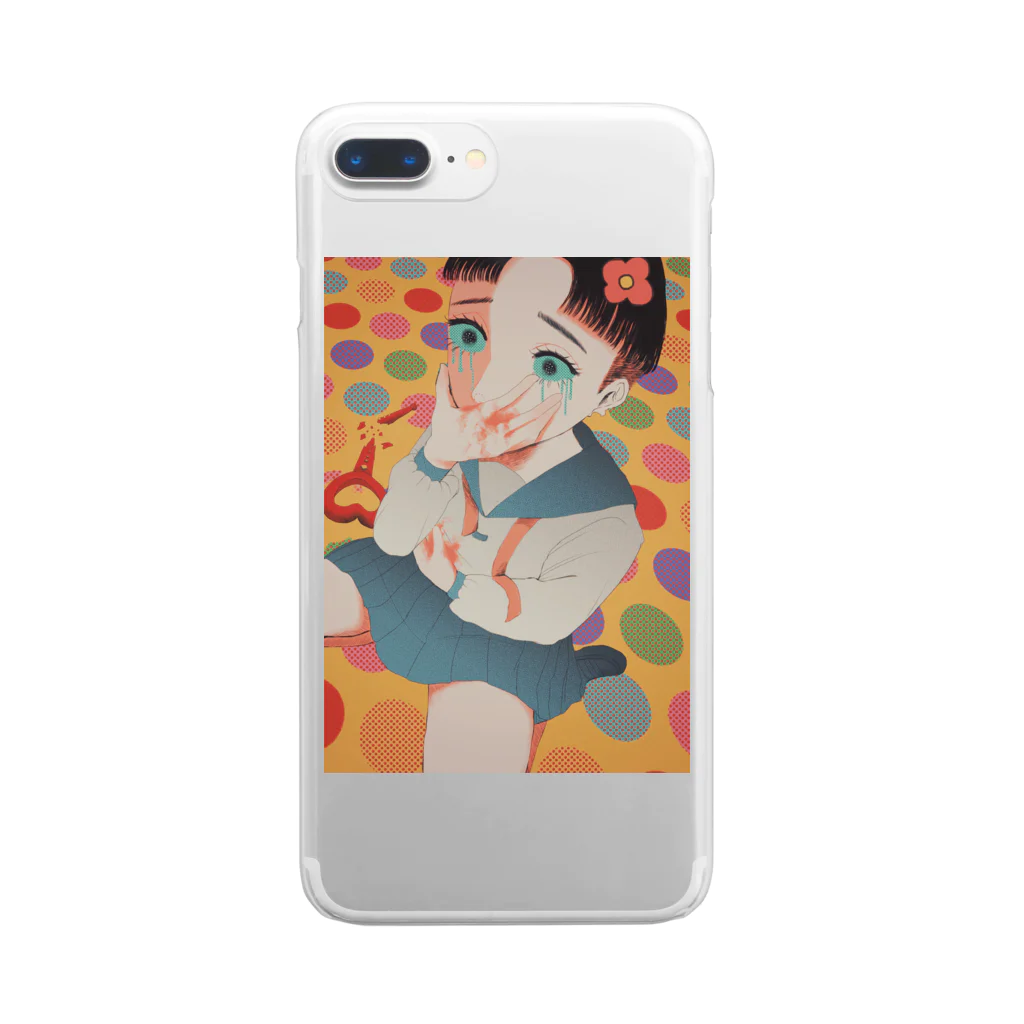 丸兎ペケの少女諦ﾒ Clear Smartphone Case