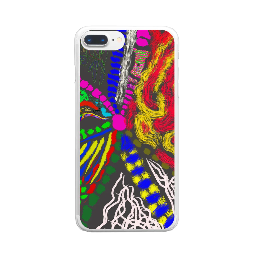 1029happy-green_skateboardのButterfly art Clear Smartphone Case