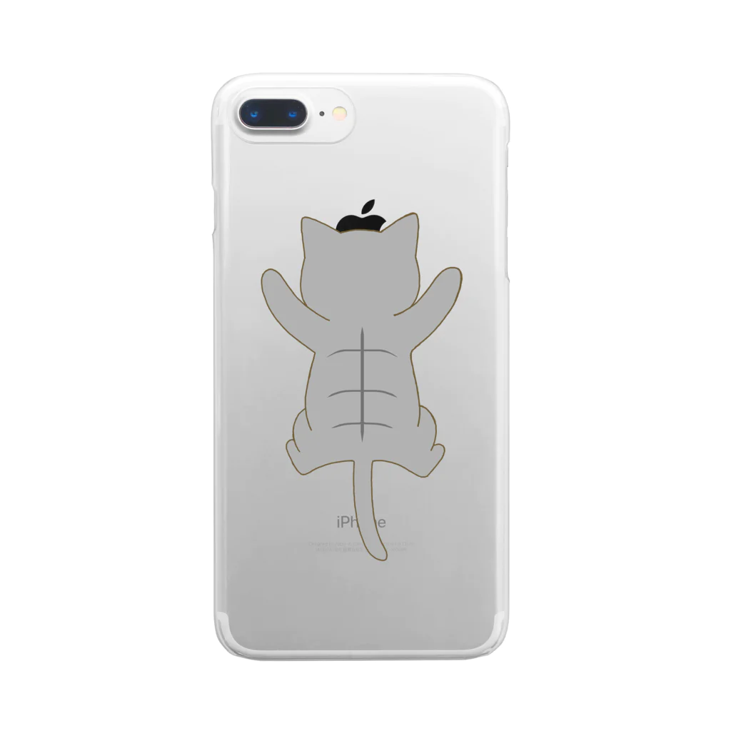 かわいいもののおみせ　いそぎんちゃくのしがみつく鯖トラ猫 Clear Smartphone Case